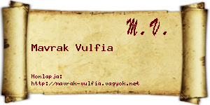 Mavrak Vulfia névjegykártya